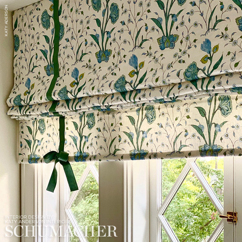 SCHUMACHER FABRIC  PALAMPORE KHILANA FLORAL   PEACOCK   - 178331