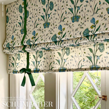 SCHUMACHER FABRIC  PALAMPORE KHILANA FLORAL   PEACOCK   - 178331