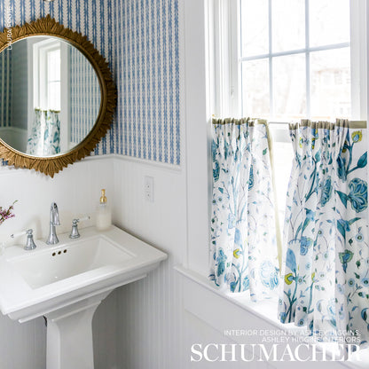 SCHUMACHER FABRIC  PALAMPORE KHILANA FLORAL   PEACOCK   - 178331