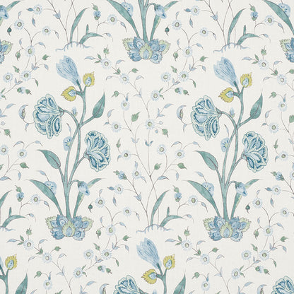 SCHUMACHER FABRIC  PALAMPORE KHILANA FLORAL   PEACOCK   - 178331