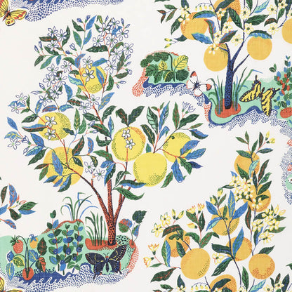 SCHUMACHER FABRIC  PATTERNED SHEERS & CASEMENTS CITRUS GARDEN SHEER   PRIMARY   - 178350