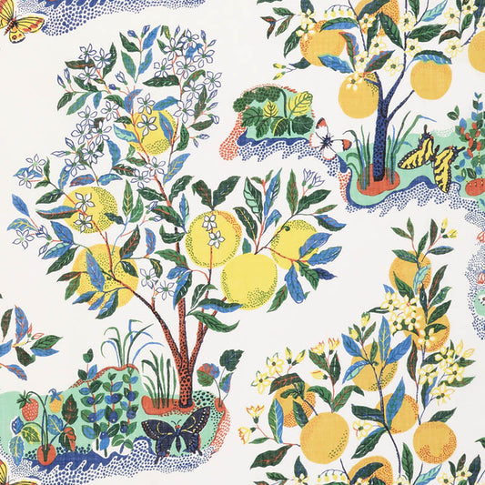 SCHUMACHER FABRIC  PATTERNED SHEERS & CASEMENTS CITRUS GARDEN SHEER   PRIMARY   - 178350