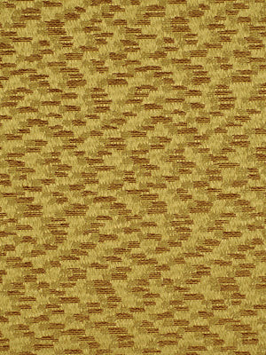 Gold jacquard brocade fabric with a subtle damask swirl pattern and textured finish, ideal for upholstery or drapery.