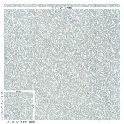 SCHUMACHER  REVISIT OF POPULAR PATTERNS ETCHED FERN   Blue   - 178531