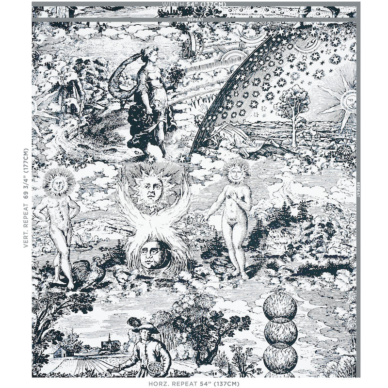 SCHUMACHER  JOHNSON HARTIG MODERN TOILE PRINTS PRINTS BLACK   - 178621