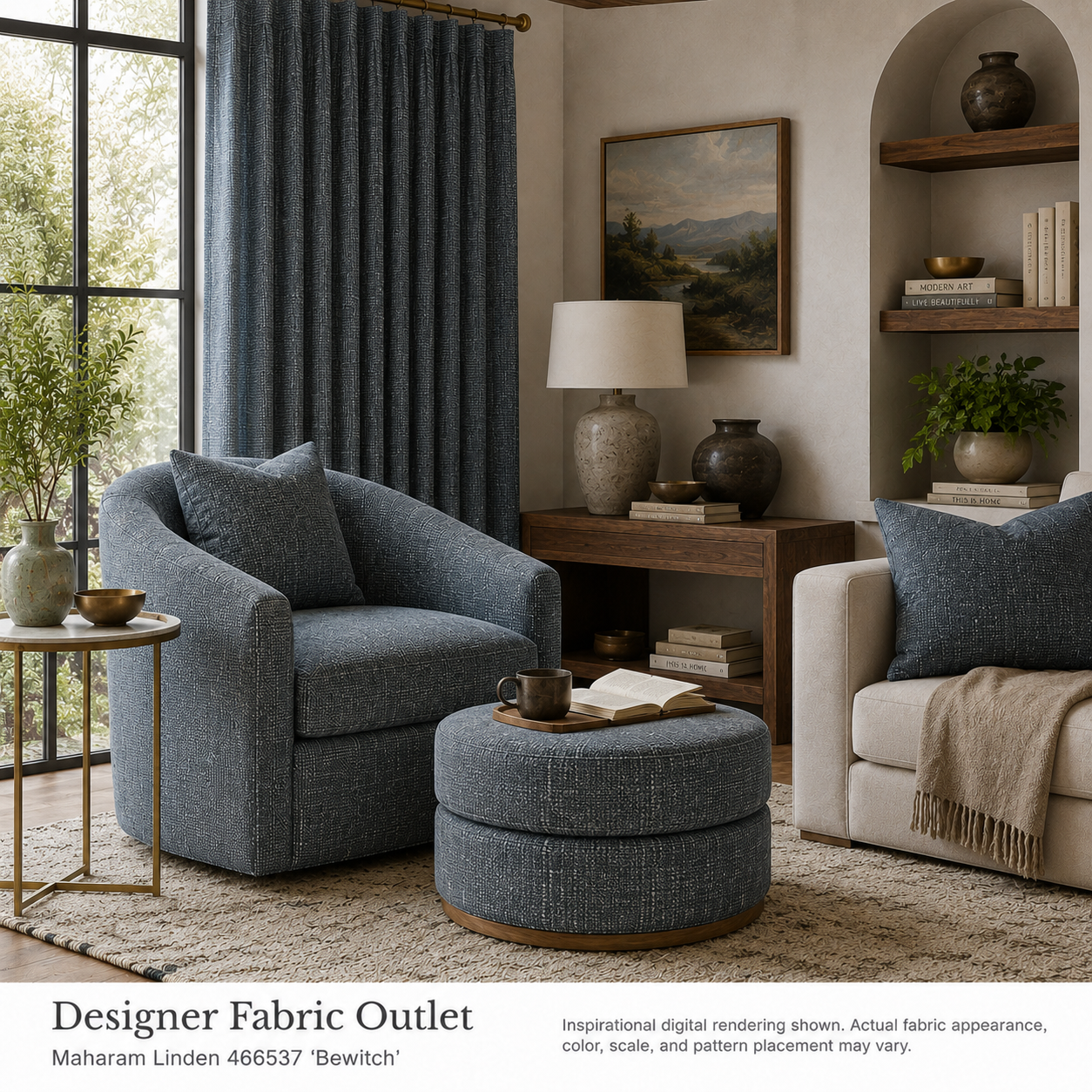 Outlet Linden Maharam Heavy-duty upholstery Bewitch / Blue Gray   - lmy-023-3d