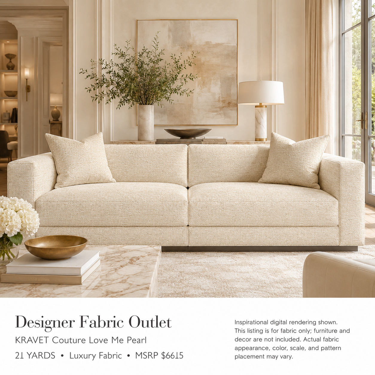 Outlet Love Me Kravet Couture Boucl? / Chenille Upholstery Fabric Pearl   - fiq-832-3d