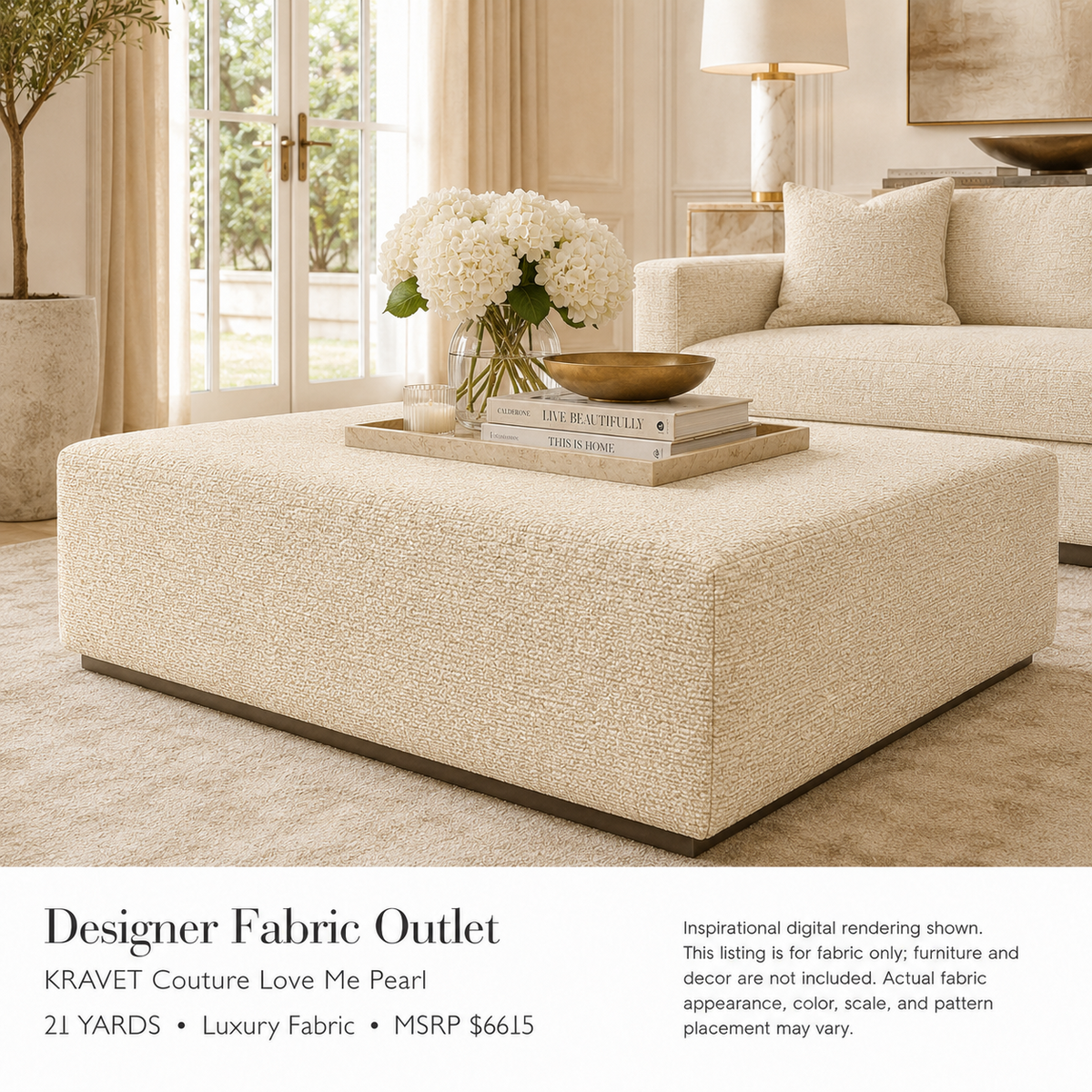 Outlet Love Me Kravet Couture Boucl? / Chenille Upholstery Fabric Pearl   - fiq-832-3d