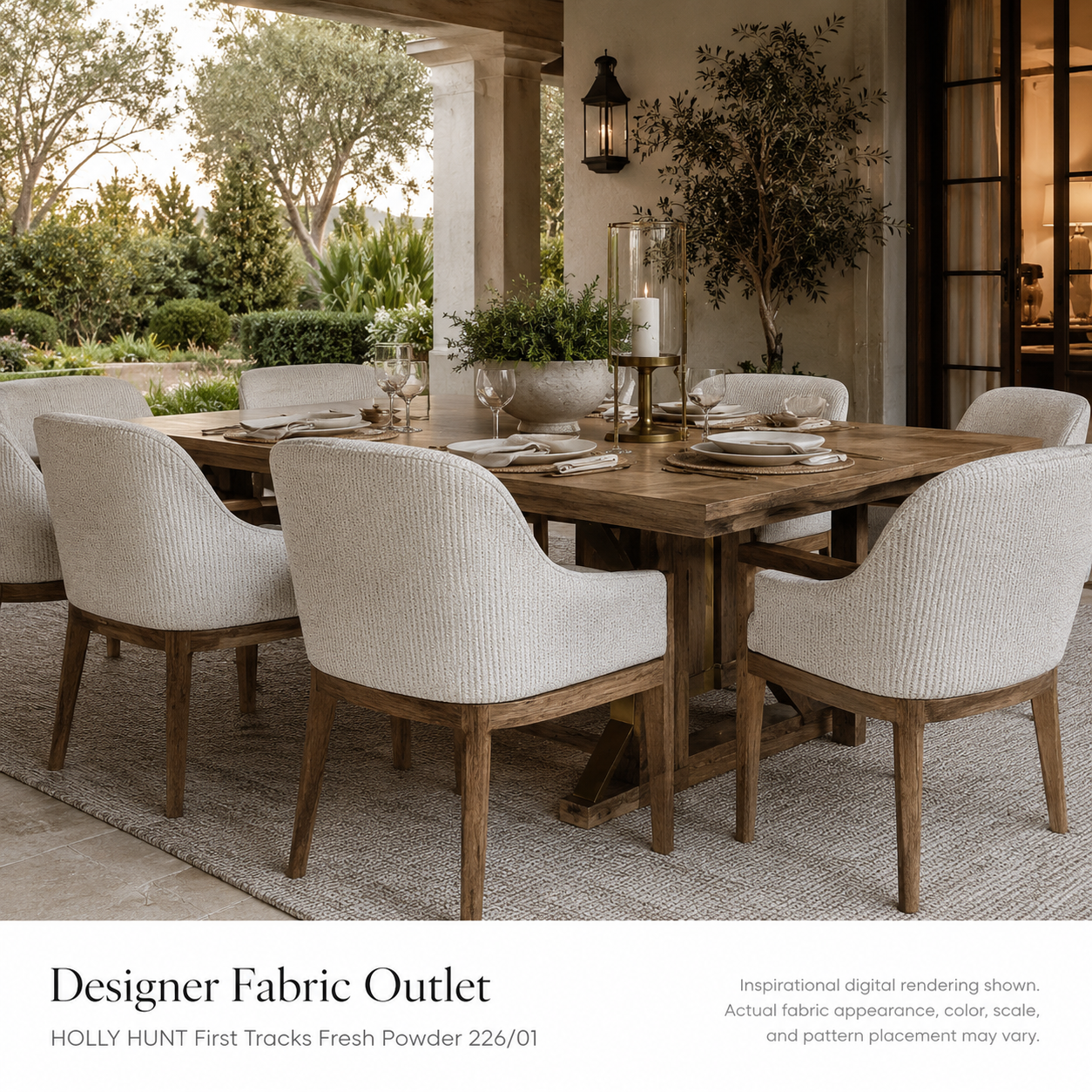 Outlet First Tracks Holly Hunt / Great Plains Outdoor / Performance Upholstery Fresh Powder   - tpf-623-3d