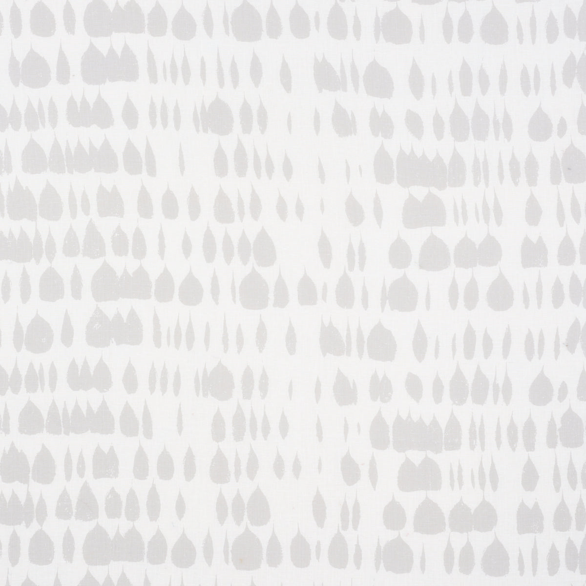 Light grey teardrop brush motifs in a subtle repeating pattern; modern abstract wallpaper or textile print.
