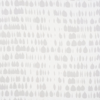 Light grey teardrop brush motifs in a subtle repeating pattern; modern abstract wallpaper or textile print.