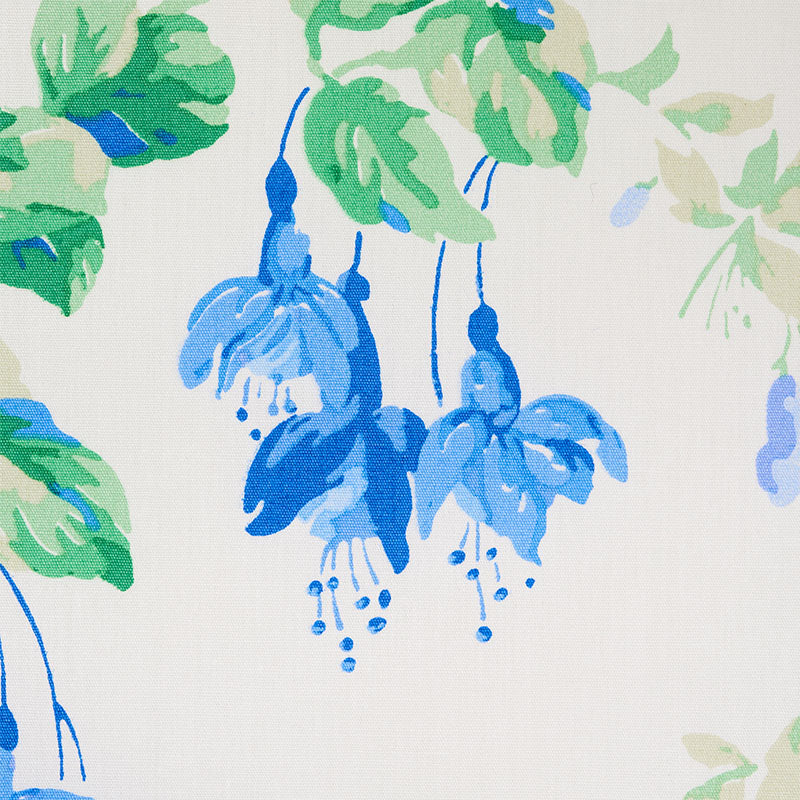 SCHUMACHER FABRIC  REVISIT OF POPULAR PATTERNS GARDEN GATE CHINTZ   COBALT   - 178680