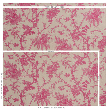SCHUMACHER FABRIC  SCHUMACHER FABRIC CLASSICS SAN CRISTOBAL TOILE   MAGENTA   - 178730