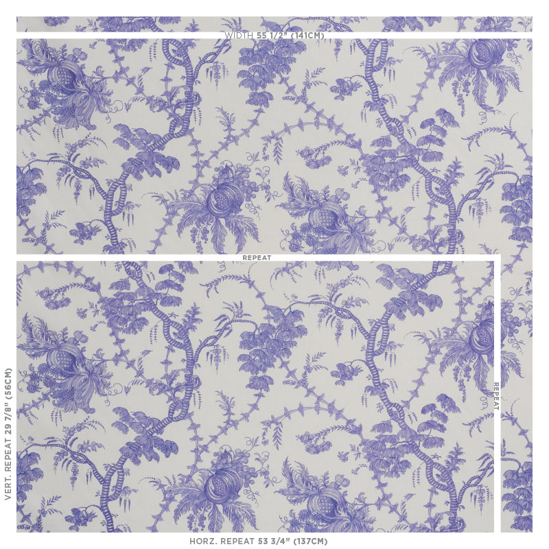 SCHUMACHER  SCHUMACHER CLASSICS SAN CRISTOBAL TOILE PRINTS PRINTS PURPLE   - 178732