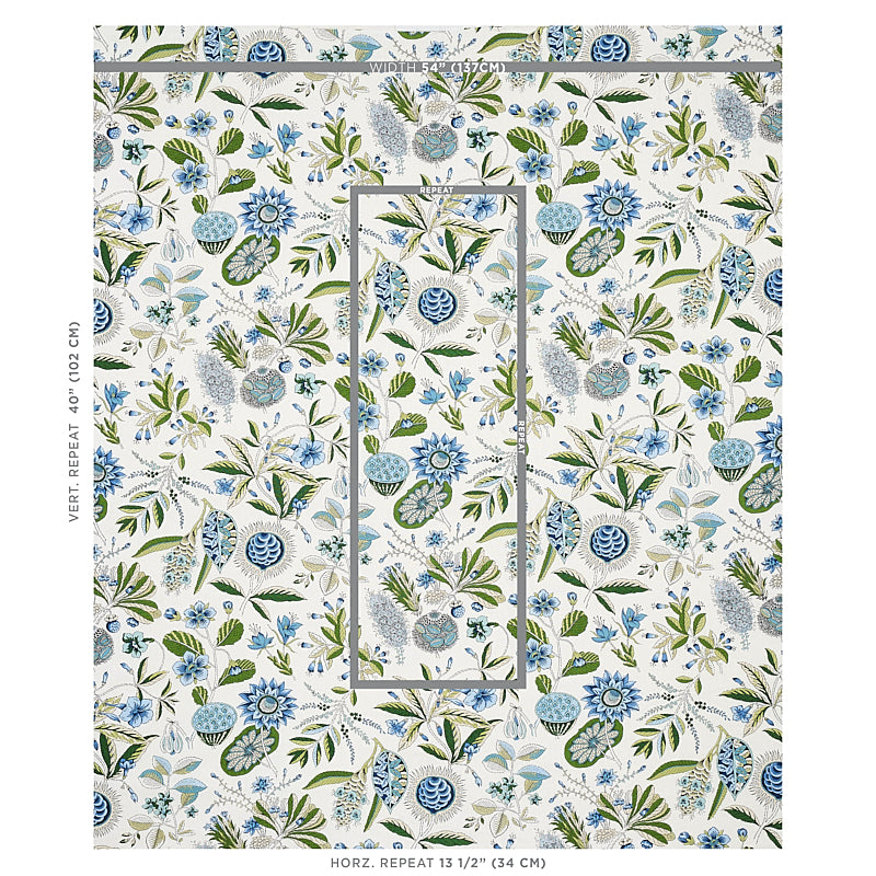 SCHUMACHER  RHAPSODY IN BLUE ROCA REDONDA PRINTS PRINTS BLUE , IVORY   - 178773