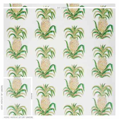 SCHUMACHER  ISOLA INDOOR/OUTDOOR PINEAPPLES CHINTZ PRINTS PRINTS IVORY   - 178800