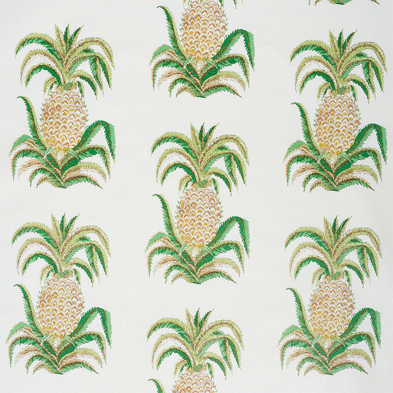 SCHUMACHER  ISOLA INDOOR/OUTDOOR PINEAPPLES CHINTZ PRINTS PRINTS IVORY   - 178800