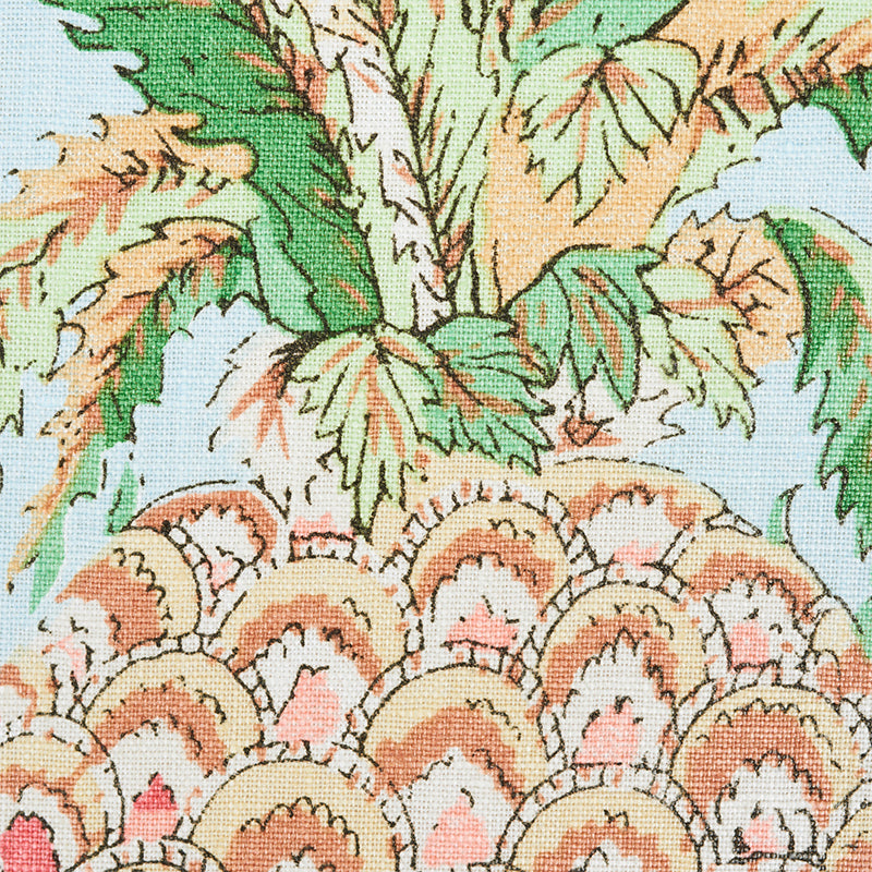 SCHUMACHER  ISOLA INDOOR/OUTDOOR PINEAPPLES CHINTZ PRINTS PRINTS SKY   - 178801