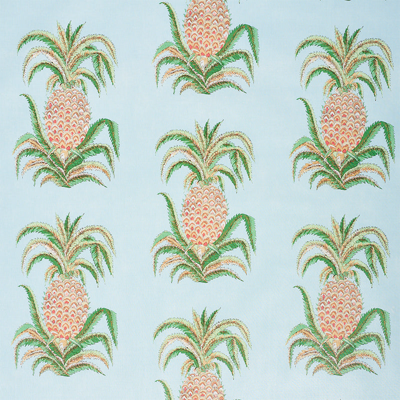 SCHUMACHER  ISOLA INDOOR/OUTDOOR PINEAPPLES CHINTZ PRINTS PRINTS SKY   - 178801