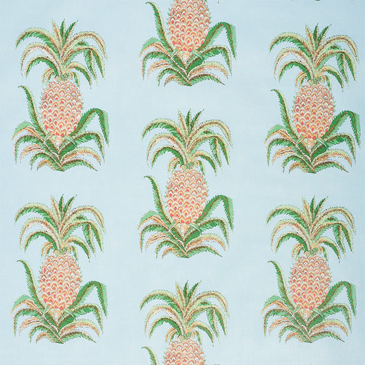 SCHUMACHER  ISOLA INDOOR/OUTDOOR PINEAPPLES CHINTZ PRINTS PRINTS SKY   - 178801