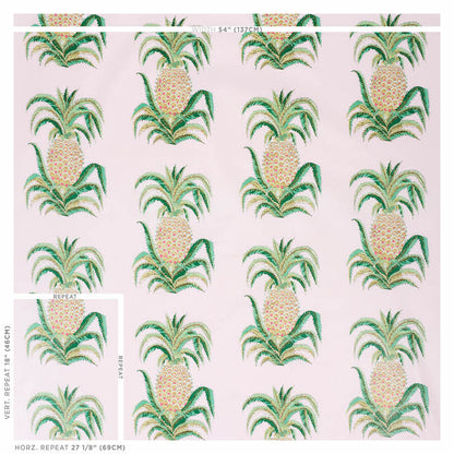 SCHUMACHER  ISOLA INDOOR/OUTDOOR PINEAPPLES CHINTZ PRINTS PRINTS BLUSH   - 178802
