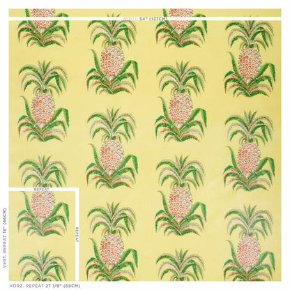 SCHUMACHER  ISOLA INDOOR/OUTDOOR PINEAPPLES CHINTZ PRINTS PRINTS YELLOW   - 178803