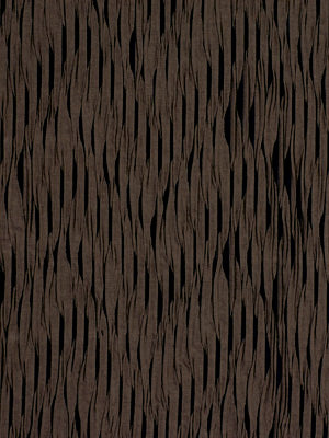 Close-up of dark brown textured wallpaper with an irregular vertical pattern.