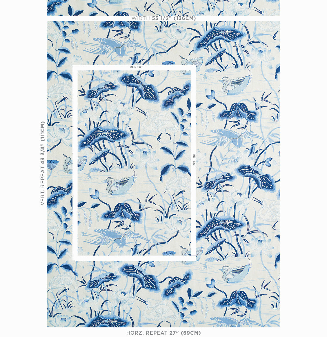 SCHUMACHER  PERENNIAL FAVORITES LOTUS GARDEN PRINTS PRINTS PORCELAIN   - 179042