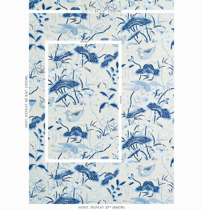 SCHUMACHER  PERENNIAL FAVORITES LOTUS GARDEN PRINTS PRINTS PORCELAIN   - 179042