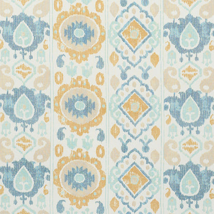 SCHUMACHER  NEW TRADITIONAL ELIZIA IKAT PRINTS PRINTS SKY , OCHRE   - 179050