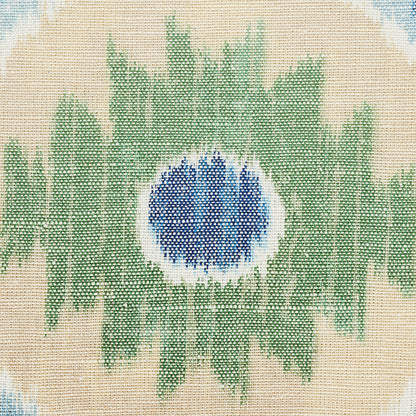 SCHUMACHER  NEW TRADITIONAL ELIZIA IKAT PRINTS PRINTS GREEN , BLUE   - 179051