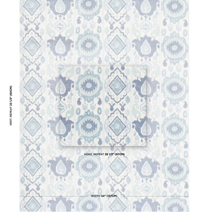 SCHUMACHER  IKATS ELIZIA IKAT PRINTS PRINTS MINERAL AND INDIGO   - 179053