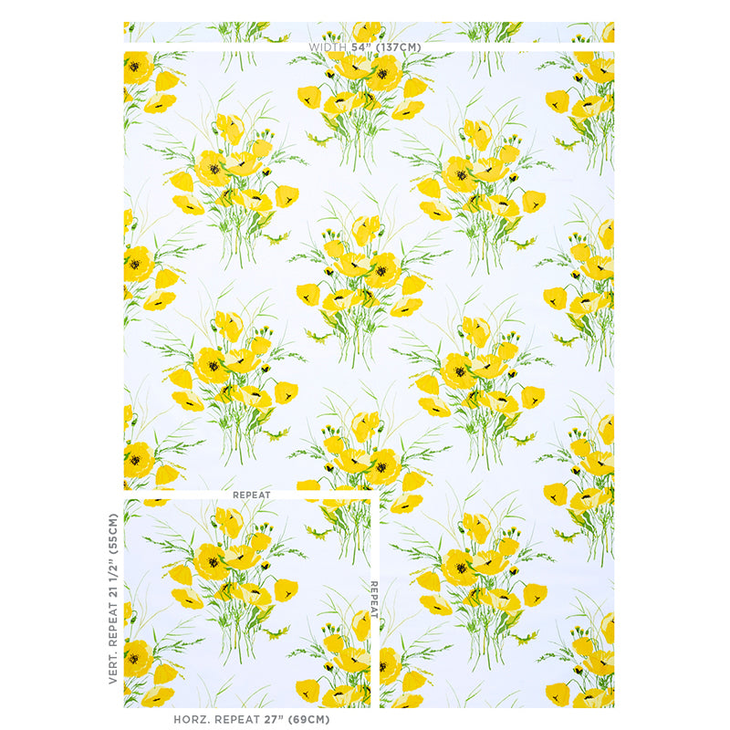 SCHUMACHER  FLOWER POWER JONI CHINTZ PRINTS PRINTS YELLOW   - 179060