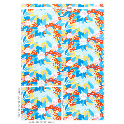 SCHUMACHER  FLOWER POWER ANITA PRINTS PRINTS SKY , RED   - 179071