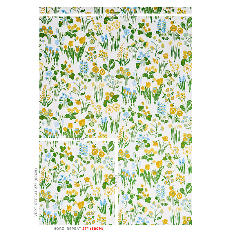 SCHUMACHER FABRIC  Flower Power CARLY   SKY   - 179081