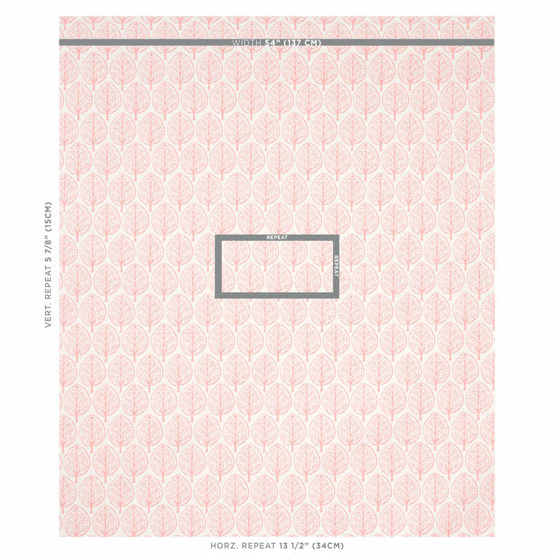 Soft pink wallpaper with pale leaf motif in a repeating pattern; delicate, modern vintage style for walls.
