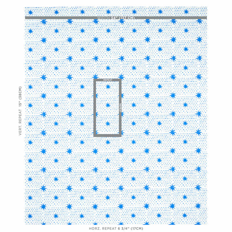 SCHUMACHER FABRIC  MOLLY MAHON SPOT & STAR   BLUE   - 179160
