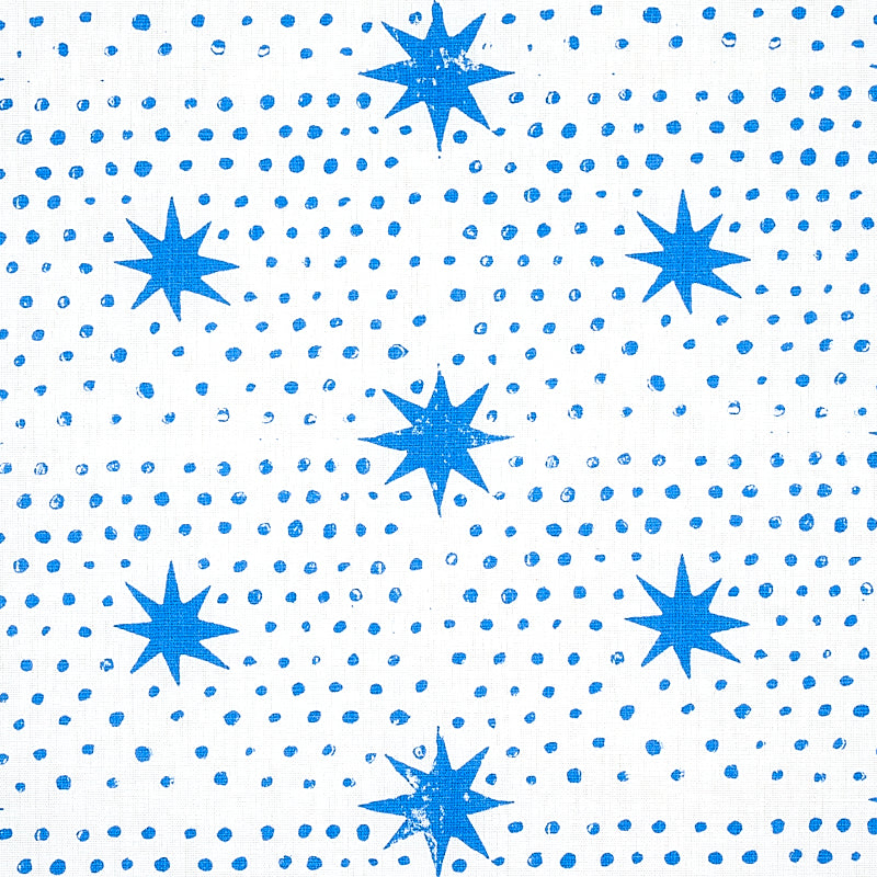 SCHUMACHER FABRIC  MOLLY MAHON SPOT & STAR   BLUE   - 179160