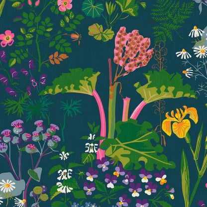 SCHUMACHER WALLCOVERING  BORASTAPETER RABARBER   CHARCOAL MULTI   - 1791