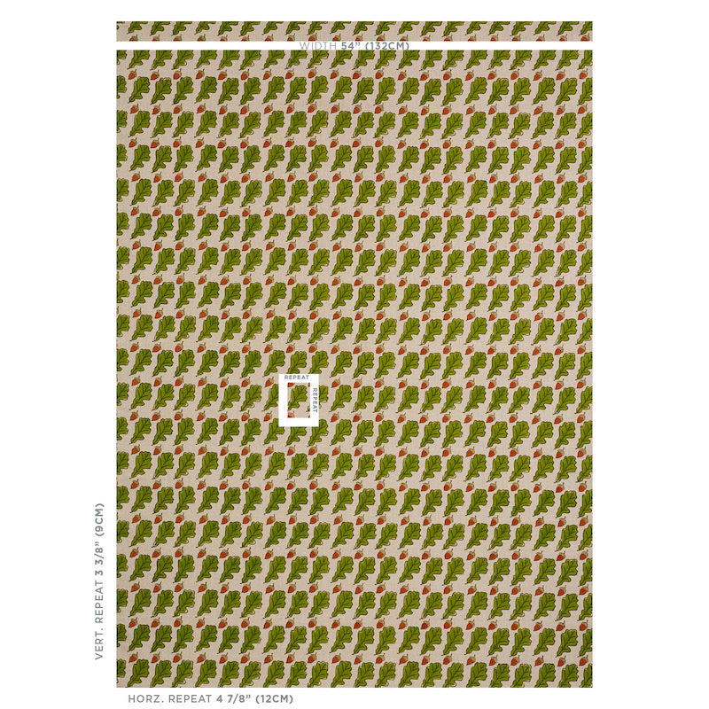 SCHUMACHER  MOLLY MAHON OAK HAND BLOCK PRINT PRINTS PRINTS GREEN   - 179310