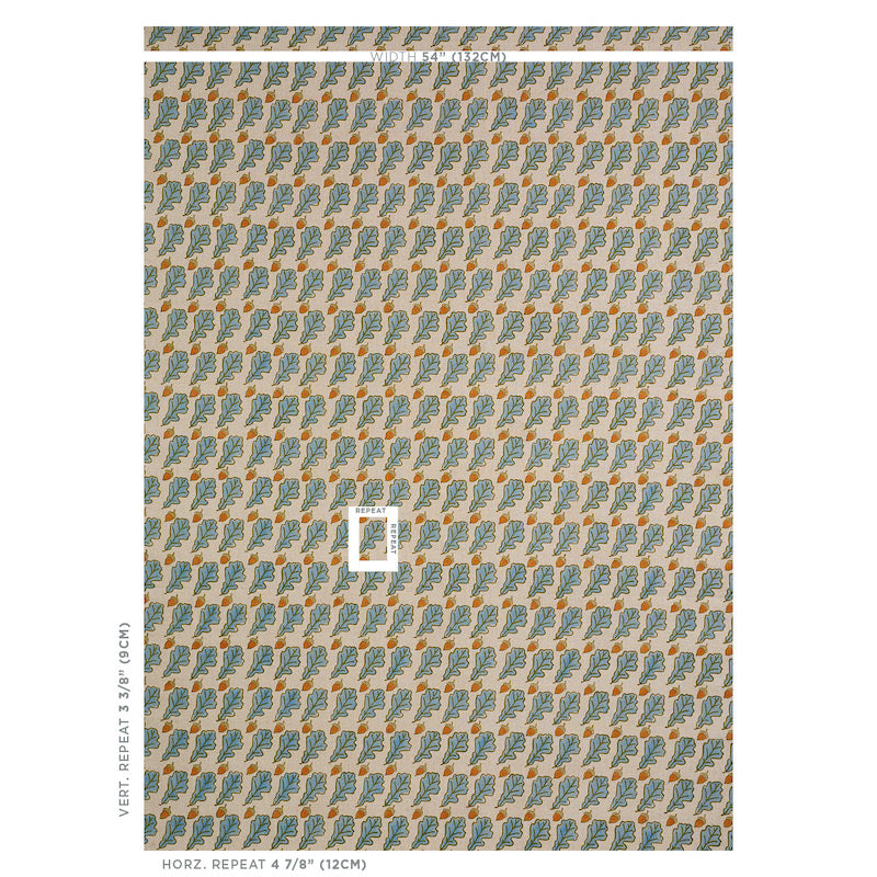 SCHUMACHER  MOLLY MAHON OAK HAND BLOCK PRINT PRINTS PRINTS BLUE   - 179311