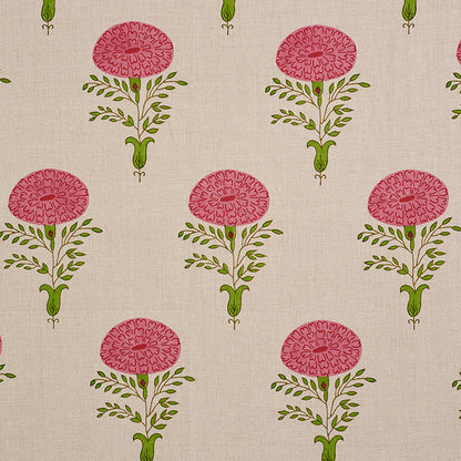 SCHUMACHER FABRIC  MOLLY MAHON MARIGOLD HAND BLOCK PRINT   PINK   - 179321
