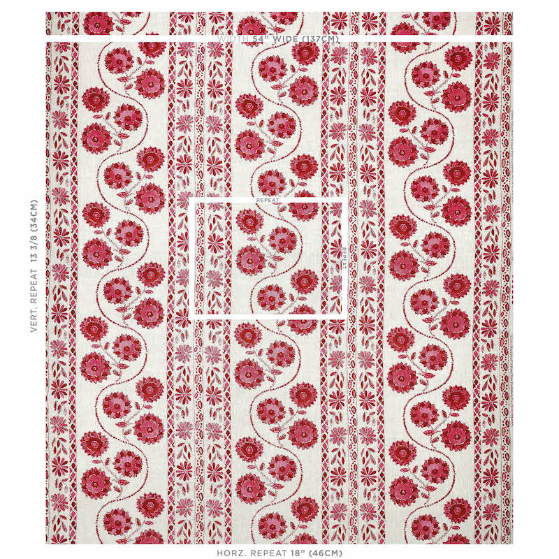 SCHUMACHER  JACARANDA ZINNIA HANDMADE PRINT PRINTS PRINTS PINK   - 179341