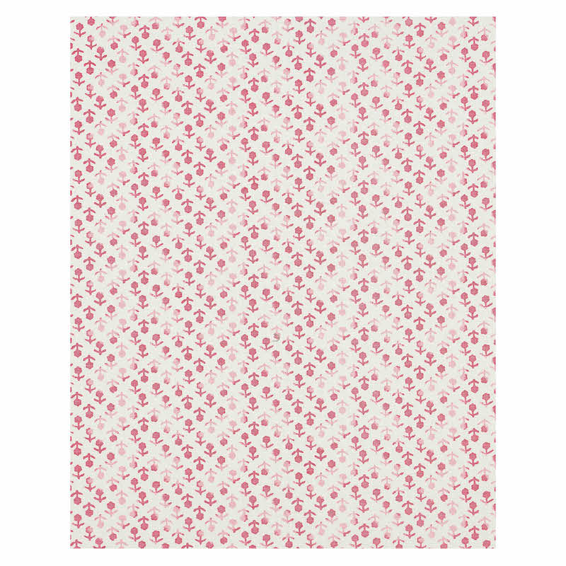Cream background with a repeating pink floral pattern; decorative print suitable for wrapping or craft.