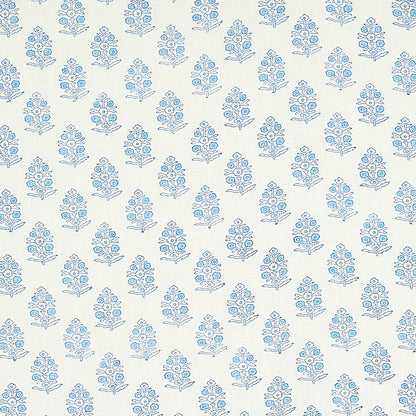 SCHUMACHER FABRIC  JACARANDA ADITI HAND BLOCKED PRINT   BLUE   - 179360