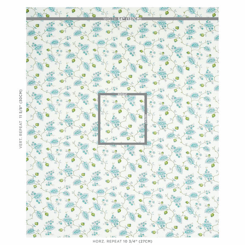 SCHUMACHER  JACARANDA MARYAM VINE PRINTS PRINTS PEACOCK   - 179451