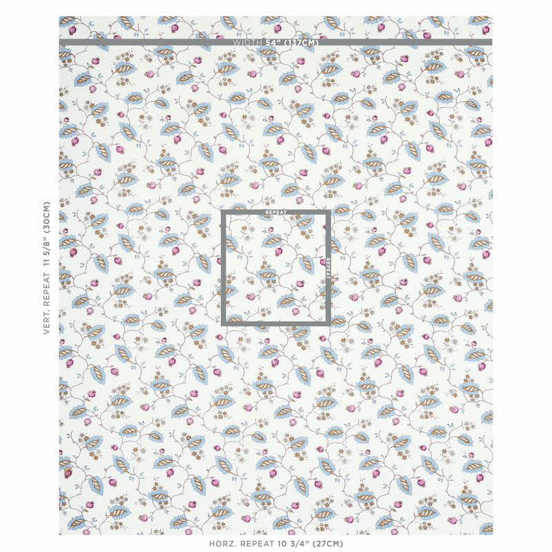 SCHUMACHER  JACARANDA MARYAM VINE PRINTS PRINTS SKY , PLUM   - 179452