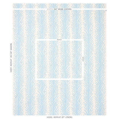 SCHUMACHER FABRIC  HAPPY TOGETHER CREEPING FERN PRINT   SLUMBER BLUE   - 179480