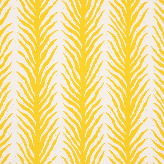 SCHUMACHER FABRIC  HAPPY TOGETHER CREEPING FERN PRINT   Lemonade   - 179481