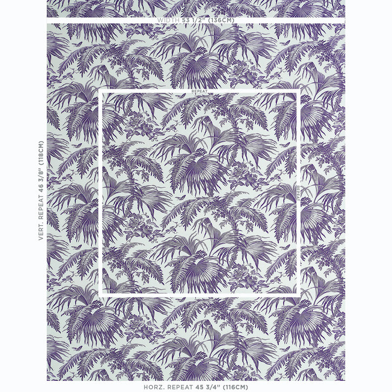 SCHUMACHER  JILL LASERSOHN TOILE TROPIQUE PRINTS PRINTS PURPLE   - 179512